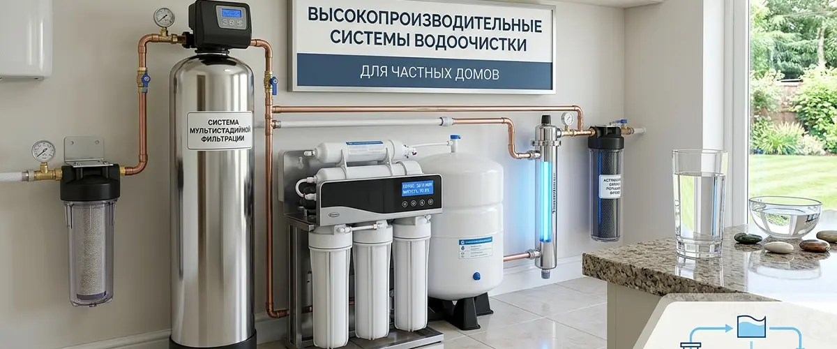 Монтаж систем водоочистки в частном доме